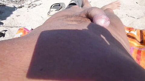 Gay Outdoor Adventure: Masturbating at the Beach