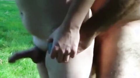 Muscled Daddies Play Outdoors
