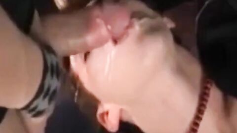 Bareback Gangbang Twink Gets Mouthful of Cum