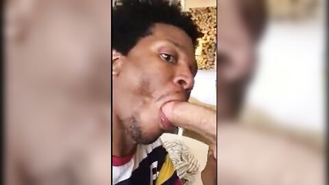 Black Guy Gives Head to a Hung White Boy