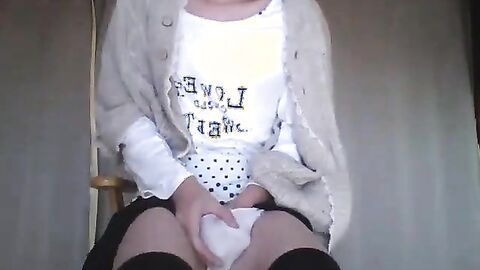 Japanese Crossdresser Masturbating Solo