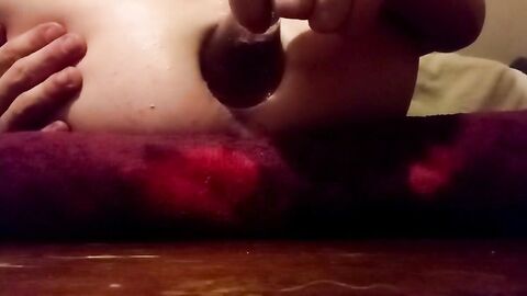 Twink's Gaping Pussy Stretched by Sex Toy