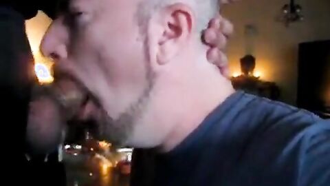 Amateur Daddy Swallows Big Cock in Suit