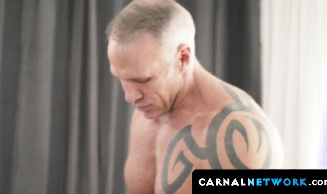Felix Maze steadies his breathing as the silver-haired daddy fills his hole with his