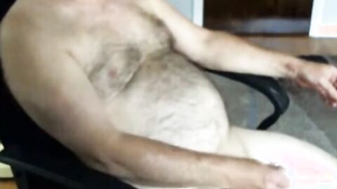 Hairy Daddy Strokes on Webcam