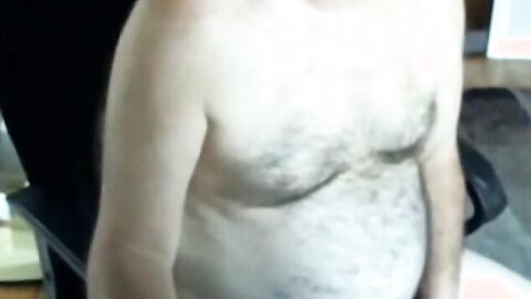 Hairy Daddy Strokes on Webcam