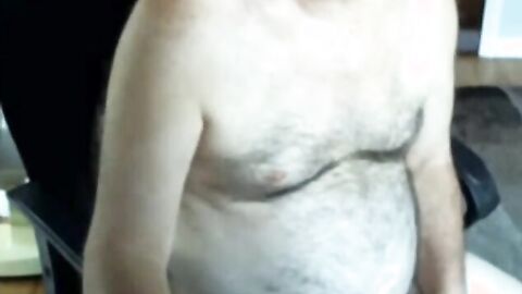 Hairy Daddy Strokes on Webcam