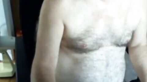 Hairy Daddy Strokes on Webcam