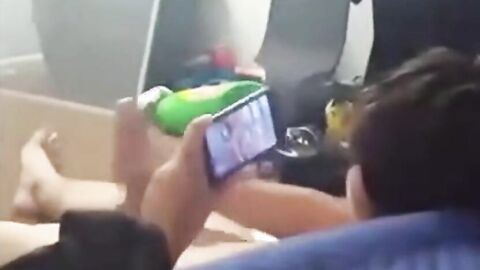 Asian Twink Cums While Watching Porn