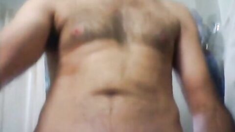 Indian Daddy Strokes & Explodes with Pleasure