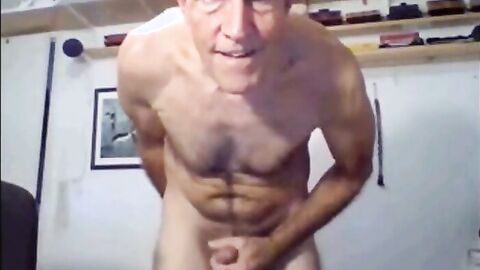 Hairy Grandpa Plays with Sex Toy