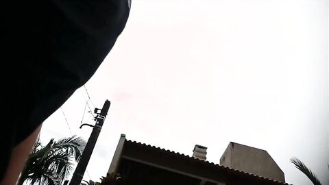 Freeballing Grey Shorts: Flaccid Cock Swinging Outdoors