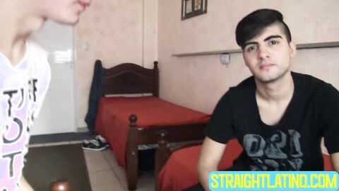 College dude Benja squeezed my balls and cock so I can cum on his pretty face