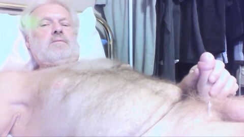 Bearded Daddy Stroking His Meat