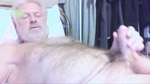 Bearded Daddy Stroking His Meat