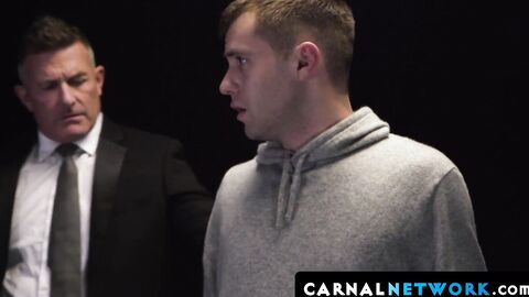 Mathew Figata slapped the boy's ass cheeks before fingering his hole and penetrating