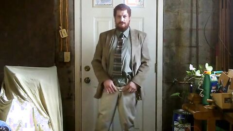 Big-Cock Israeli Daddy Strokes in Suit