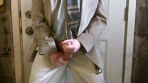 Big-Cock Israeli Daddy Strokes in Suit