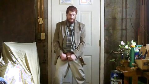 Big-Cock Israeli Daddy Strokes in Suit
