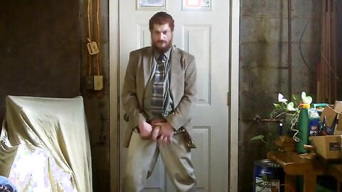 Big-Cock Israeli Daddy Strokes in Suit