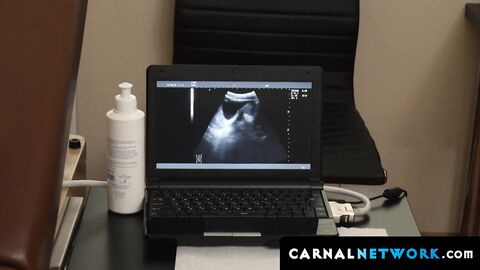 Austin Young and the doctor watched from the x-ray screen a bare cock throbbing in hi