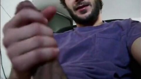 Bearded Amateur Man Masturbating Solo