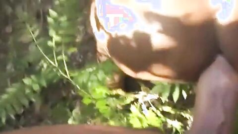 Big-Cock Daddy Barebacks his Boy Outdoors