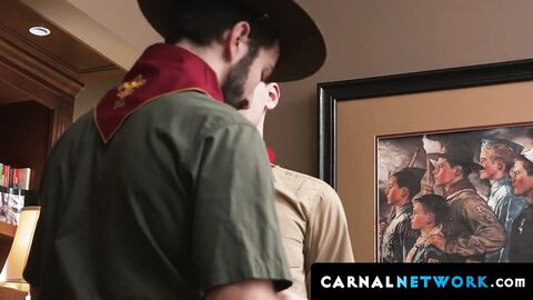 Tucker Barett gave the young boy scout's tight hole a wet wallop while throbbing his
