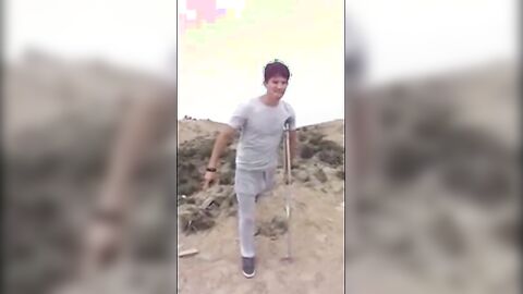 Hunk with a Big Bulge Outdoors