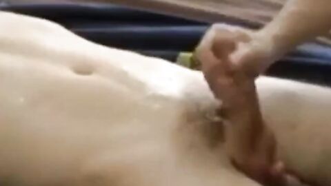 Moaning Amateur Man Cums Masturbating