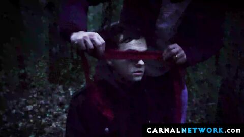 Apprentice Chase Tyler shivered as the master's mouth ran over his dick to blowjob it
