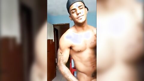 Muscular Latin Amateur Tops Perfectly