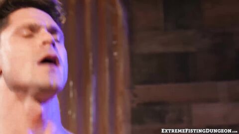 Sexy Oliver Marks fist fucked and stretched his tight hole  by hunky Devin Franco and