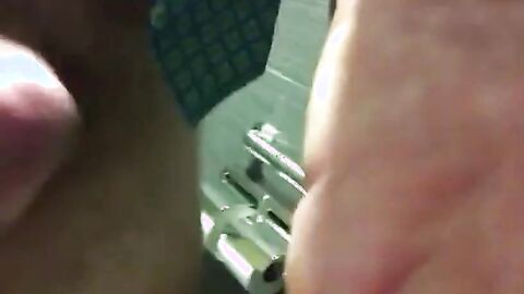 Big-Cock Daddy Strokes at Work