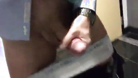 Big-Cock Daddy Strokes at Work