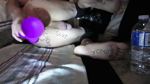 Huge Purple Dildo Stretches Me Out