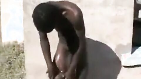 African Men Jerk Off Outdoors for Cash