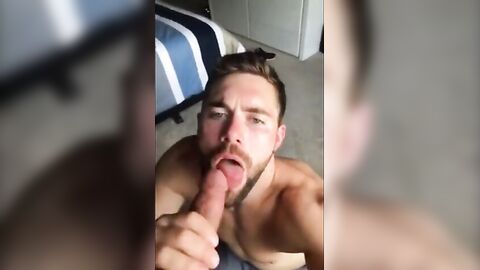 Sucking a Thick Cock - Amateur Hunk Blowjob