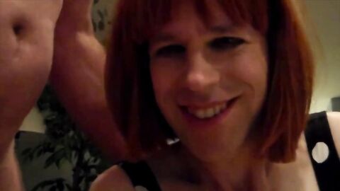 Cum-Covered Crossdresser Face