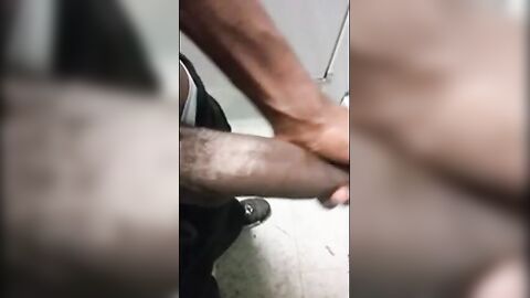 Big Black Cock Masturbation at Work