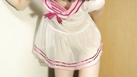 Asian Crossdresser Mikazuki Masturbates