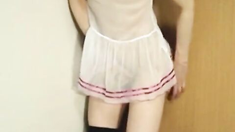 Asian Crossdresser Mikazuki Masturbates