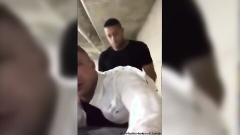 Interracial Bareback Anal on the Parking Deck