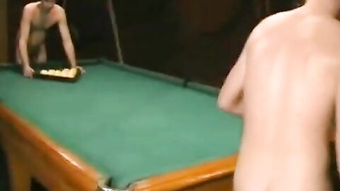 Nude Russian Soldiers Playing Pool