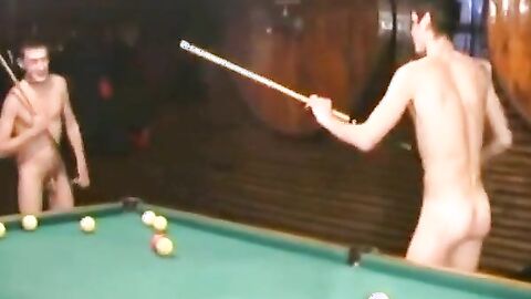 Nude Russian Soldiers Playing Pool