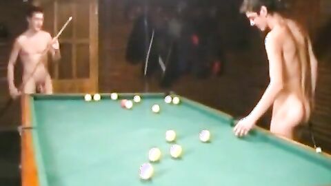 Nude Russian Soldiers Playing Pool