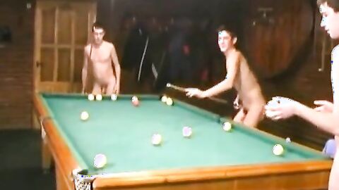 Nude Russian Soldiers Playing Pool