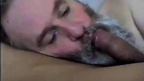 Bearded Daddy Sucks and Swallows