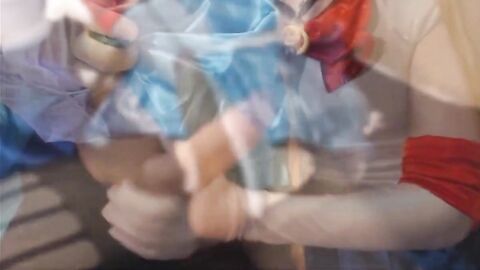 Crossdressing Sailor Scouts Blowjob and Handjob