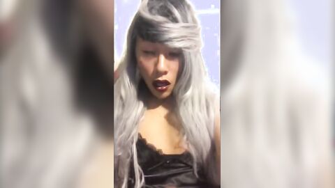 Asian Crossdresser Jerks Off